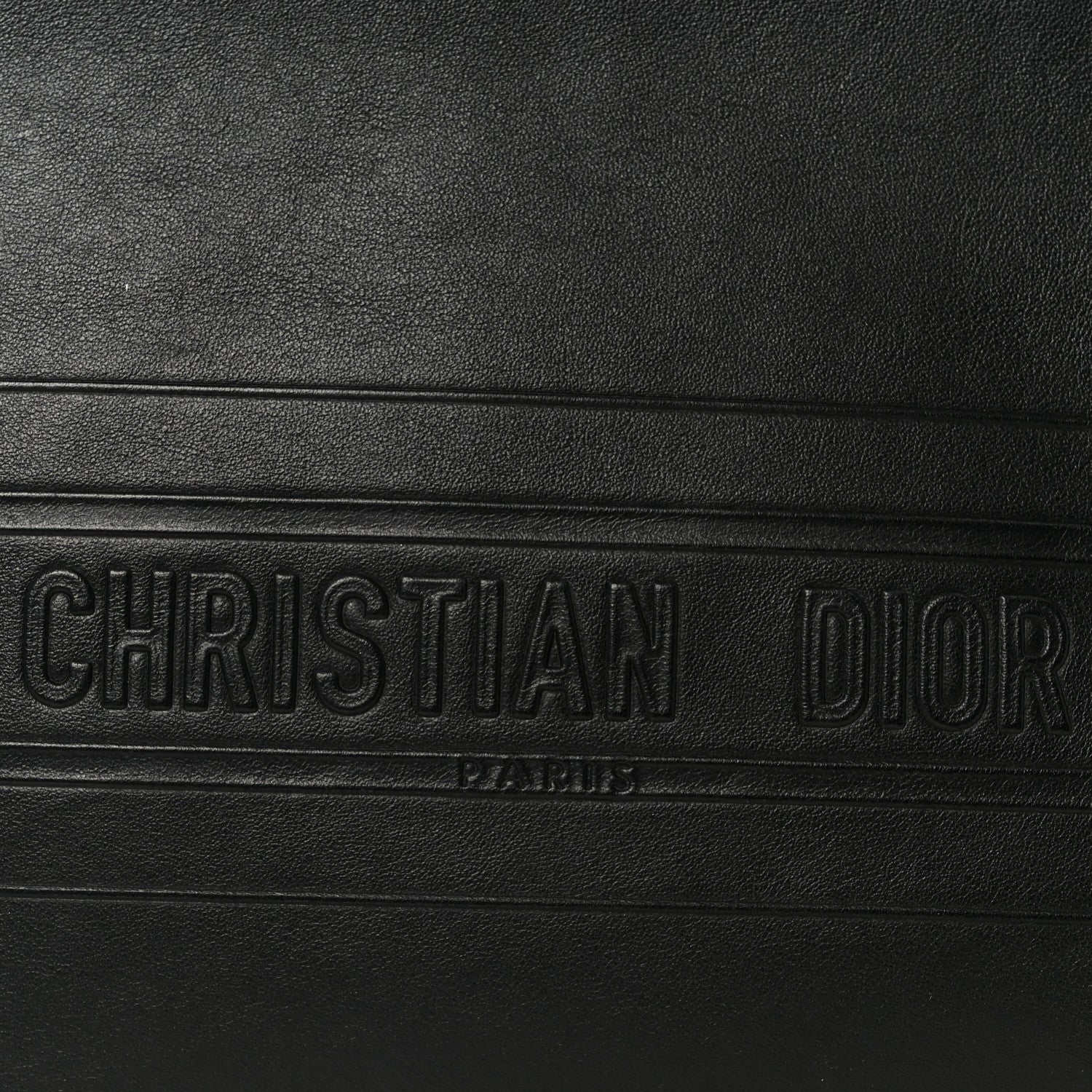 Calfskin Medium Diordouble Zip Pouch Black