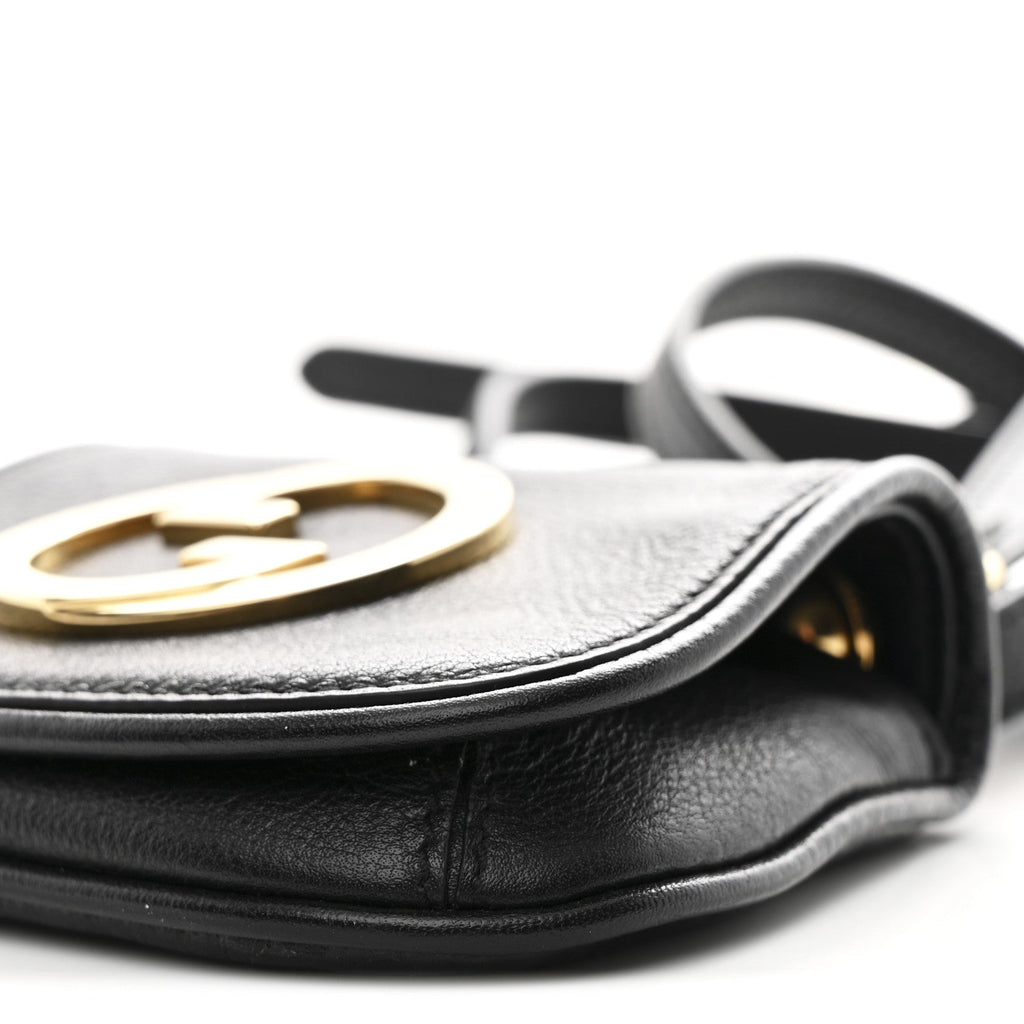 Roxy Calfskin Mini Blondie  Case Wallet with Strap Shoulder Black