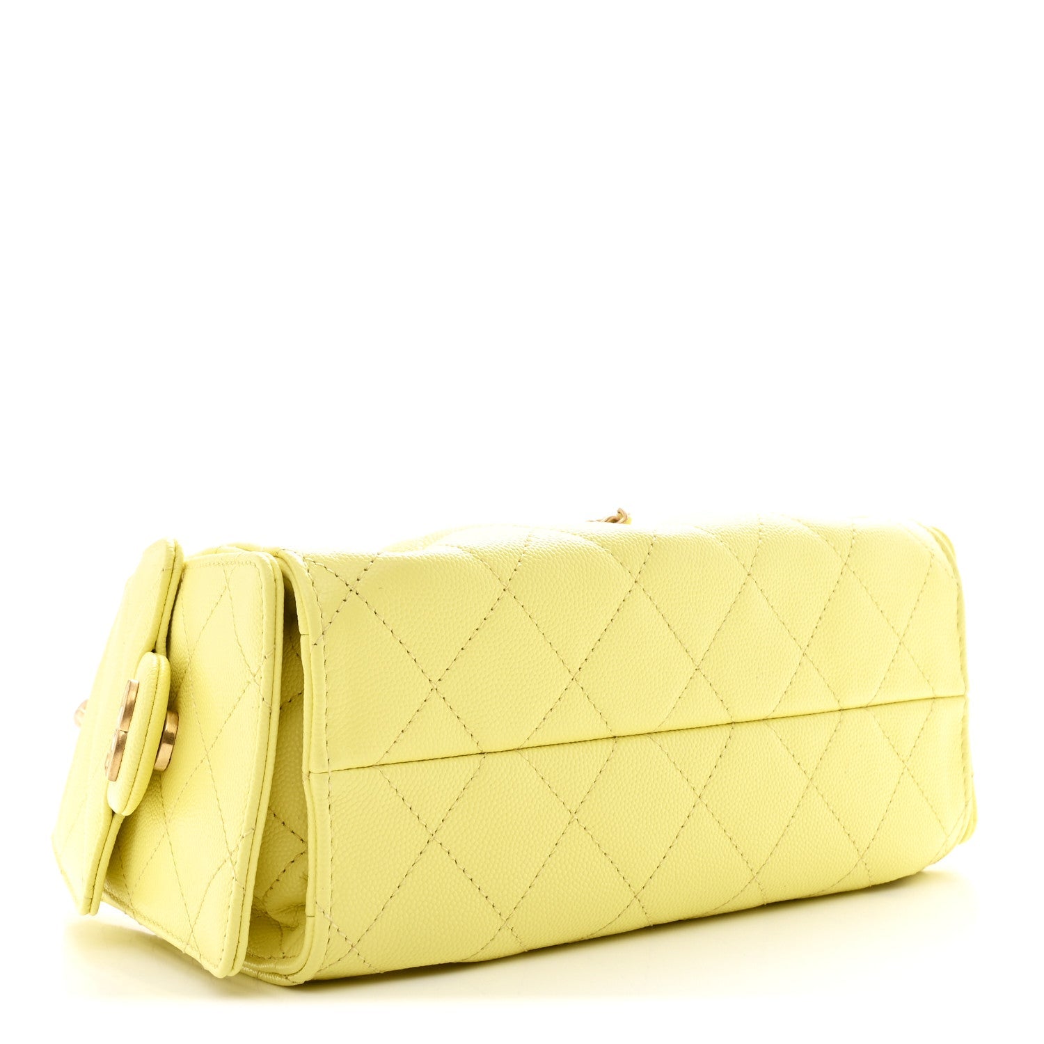 Caviar Quilted Mini Chanel 25 Handbag Light Yellow