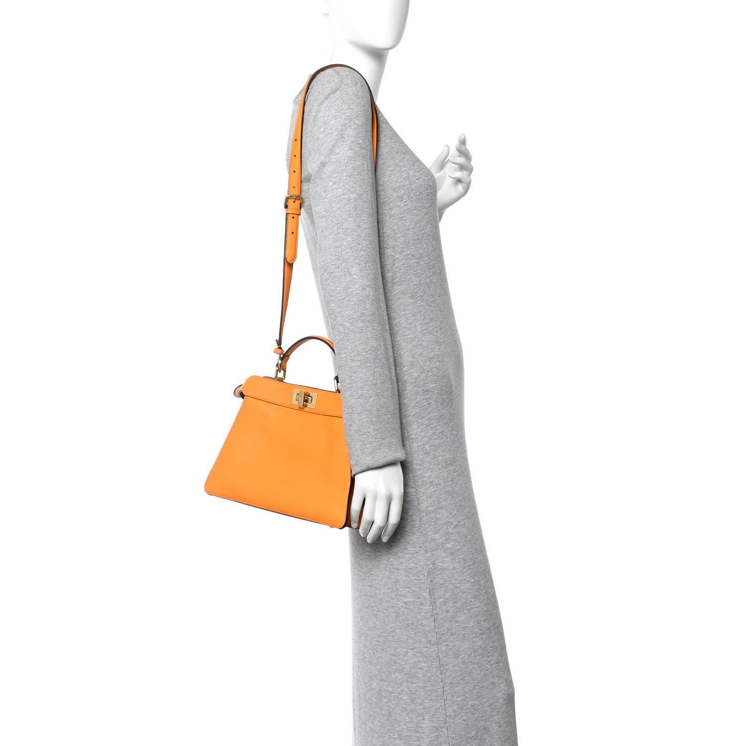 Vitello Seta Nappa Bi-Color Small Peekaboo I SEE U Satchel Clementine Rose Ghianda