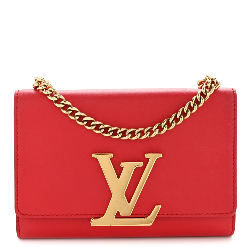 Calfskin Chain Louise MM Red