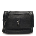 Grained Lambskin Monogram Large Niki Chain Satchel Black