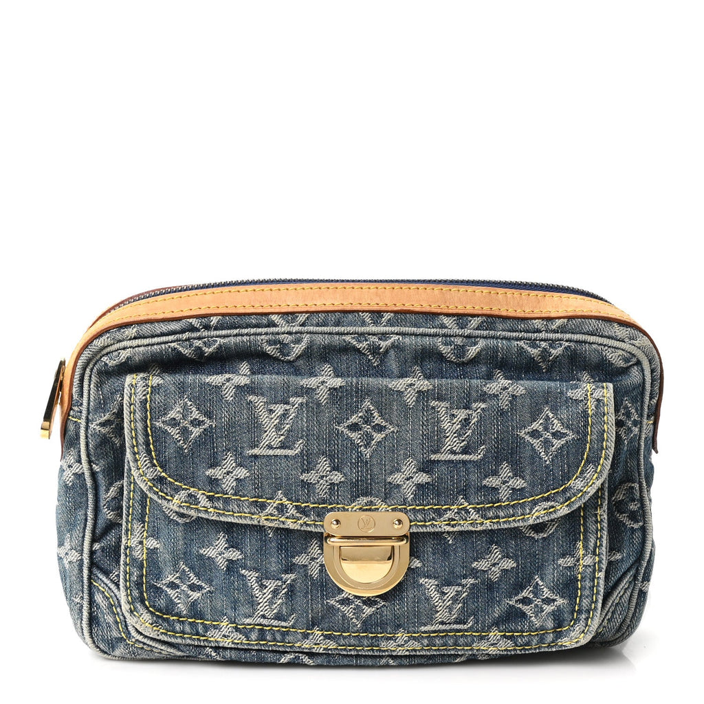 Monogram Denim Bum Bag Blue