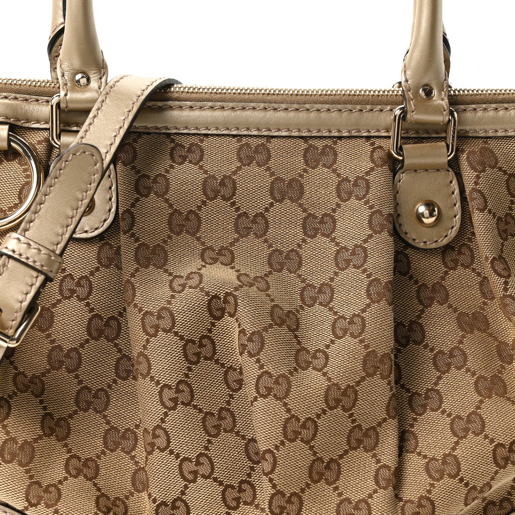 Monogram Medium Sukey Top Handle Bag Golden Beige