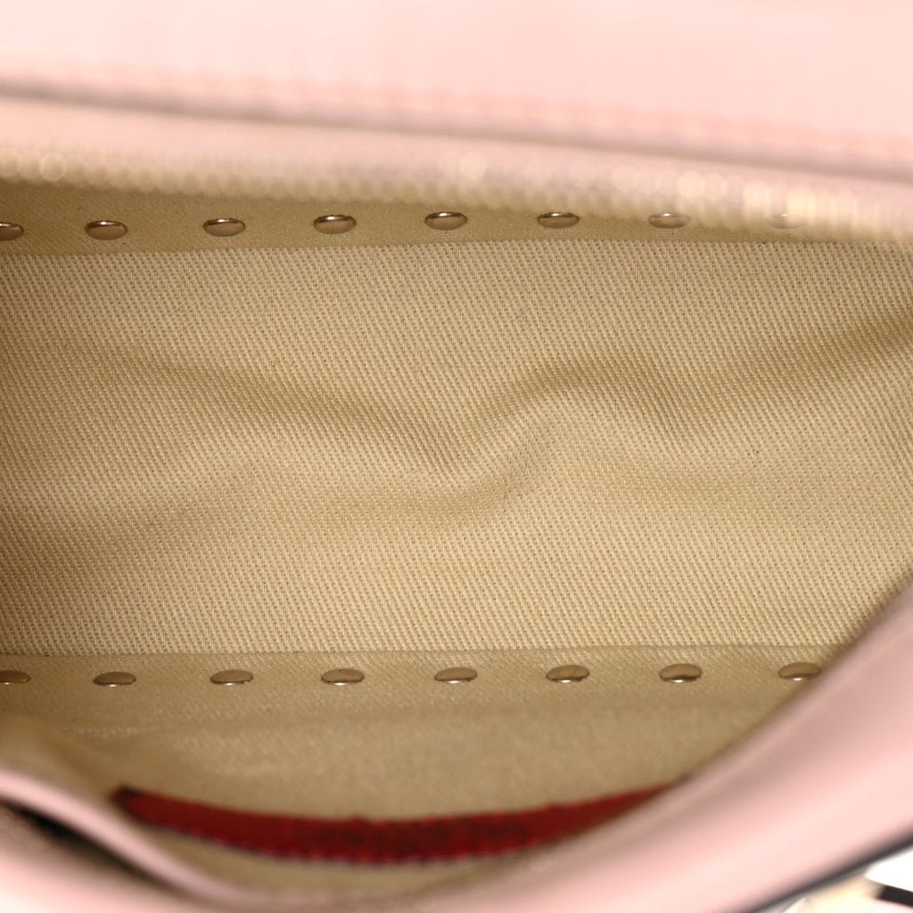 Calfskin Rockstud Camera Crossbody Bag Water Rose