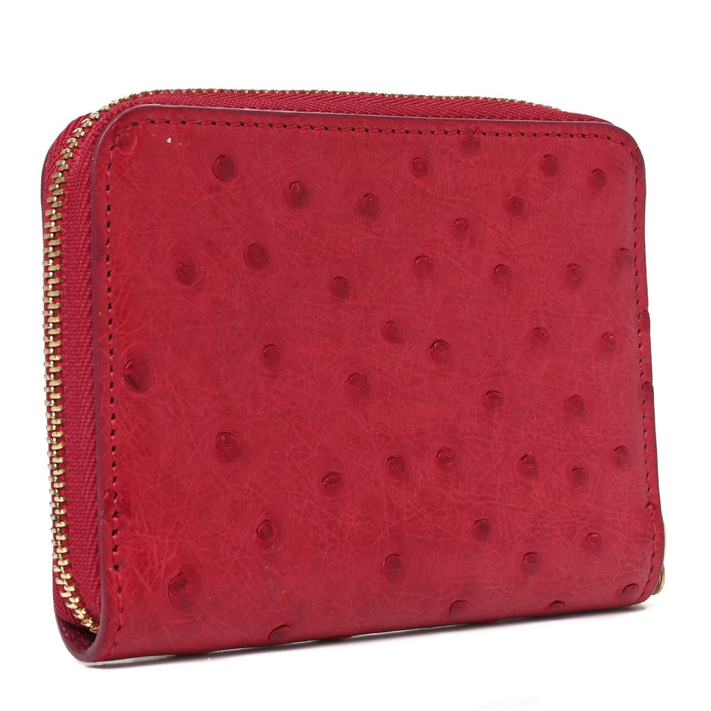 Ostrich Zippy Coin Purse Magenta