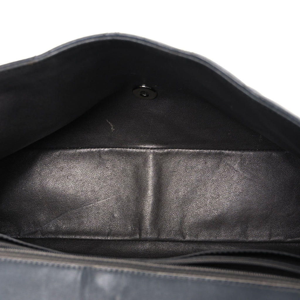 Lambskin Quilted Jumbo Single Flap Grey