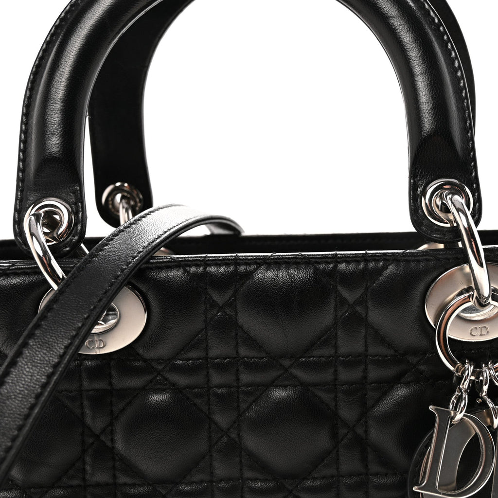 Lambskin Cannage Medium Lady Dior Black
