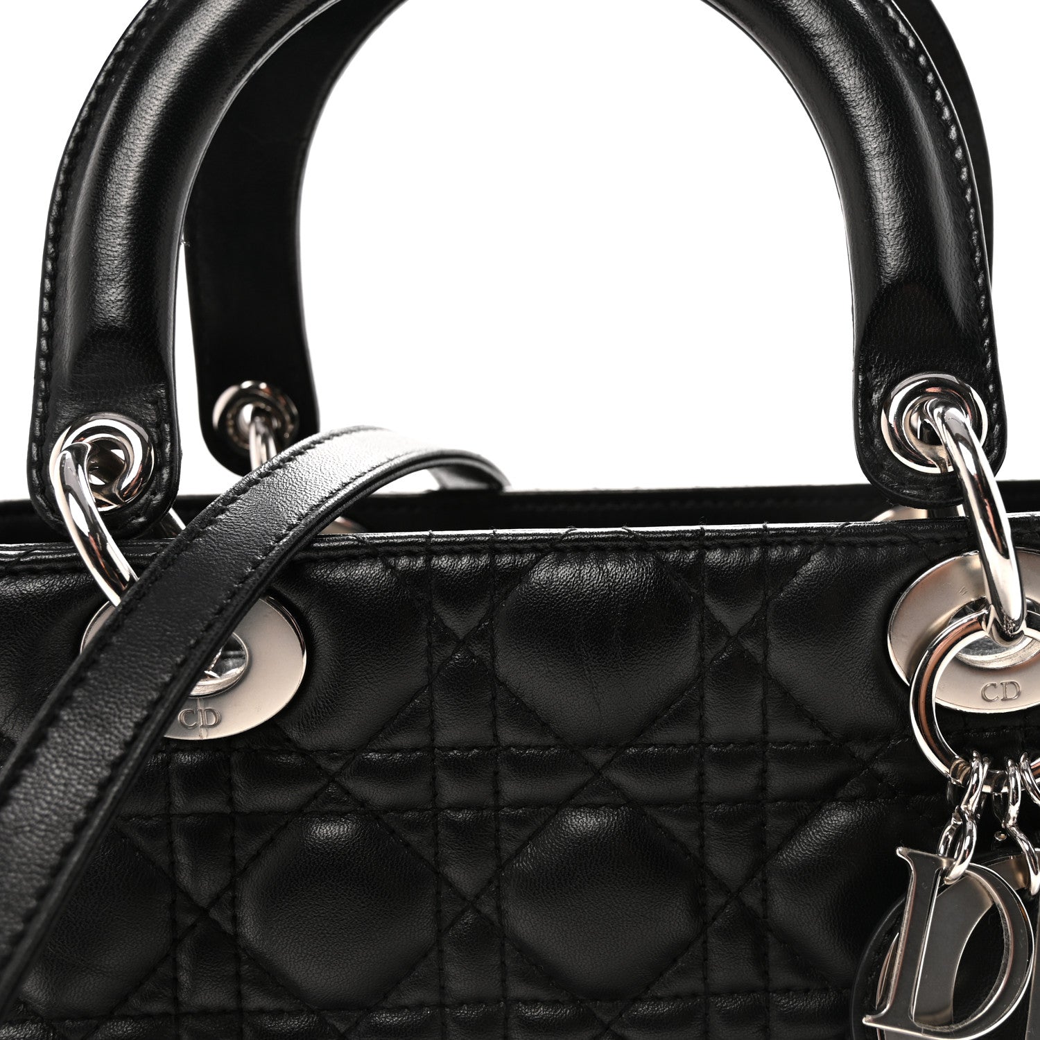 Lambskin Cannage Medium Lady Dior Black