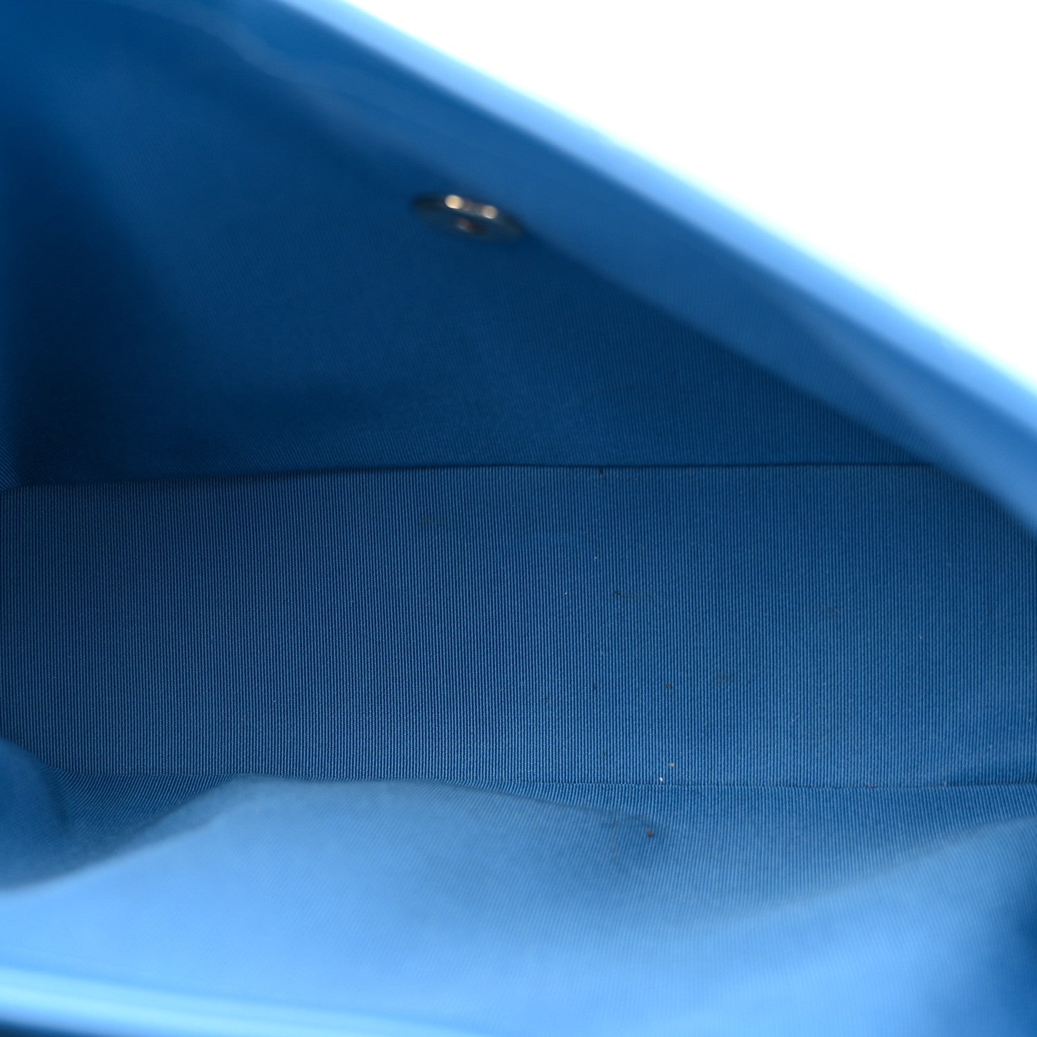 Grained Calfskin Medium Chevron Chic Top Handle Flap Blue