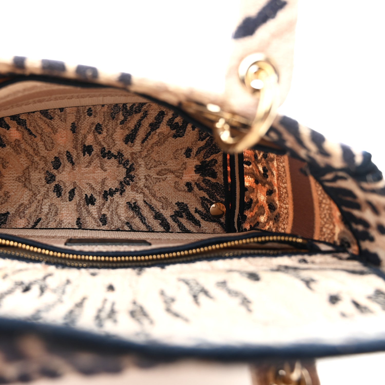 Canvas Embroidered Medium Tie And Dior Lady D-Lite Multicolor