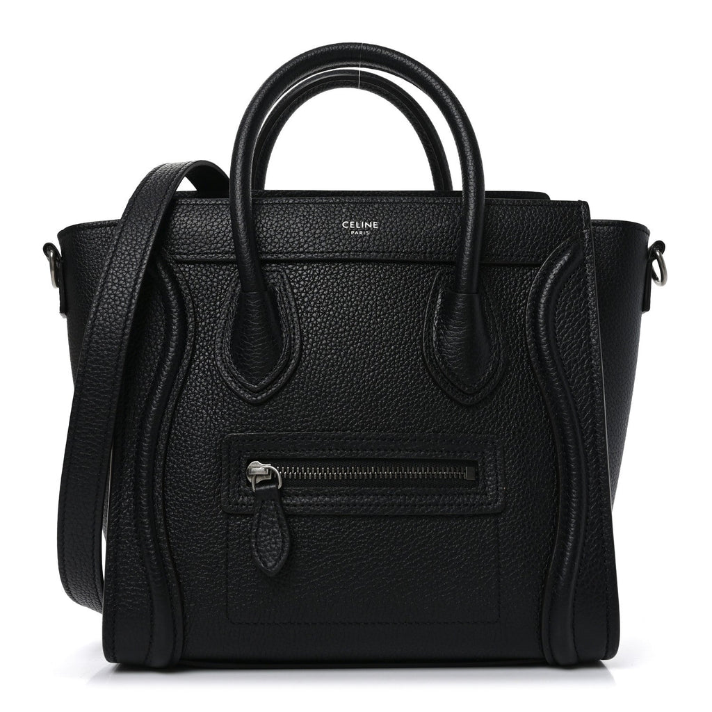 Drummed Calfskin Nano Luggage Black
