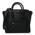 Drummed Calfskin Nano Luggage Black