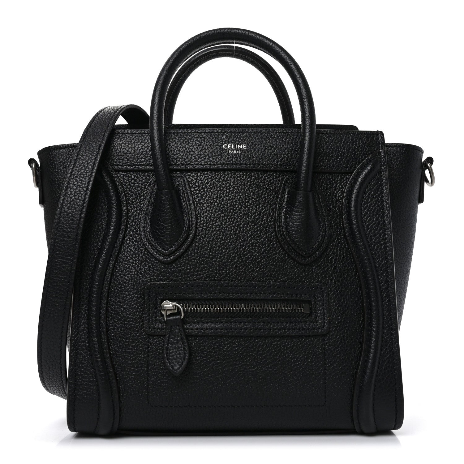Drummed Calfskin Nano Luggage Black