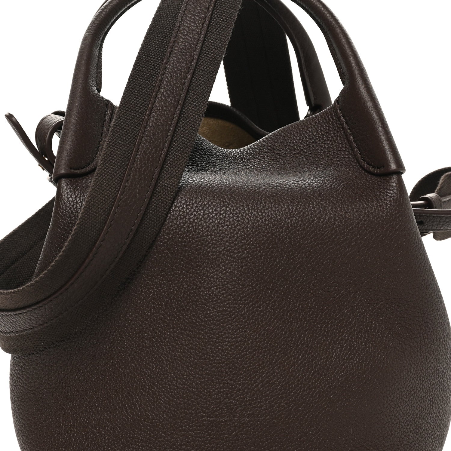 Grained Calfskin Micro Bale Bag Dark Chocolate Licorice