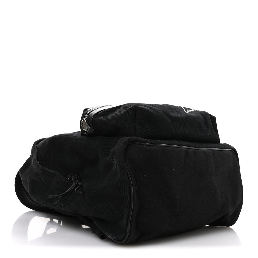 Canvas Signature Embroidered City Backpack Black