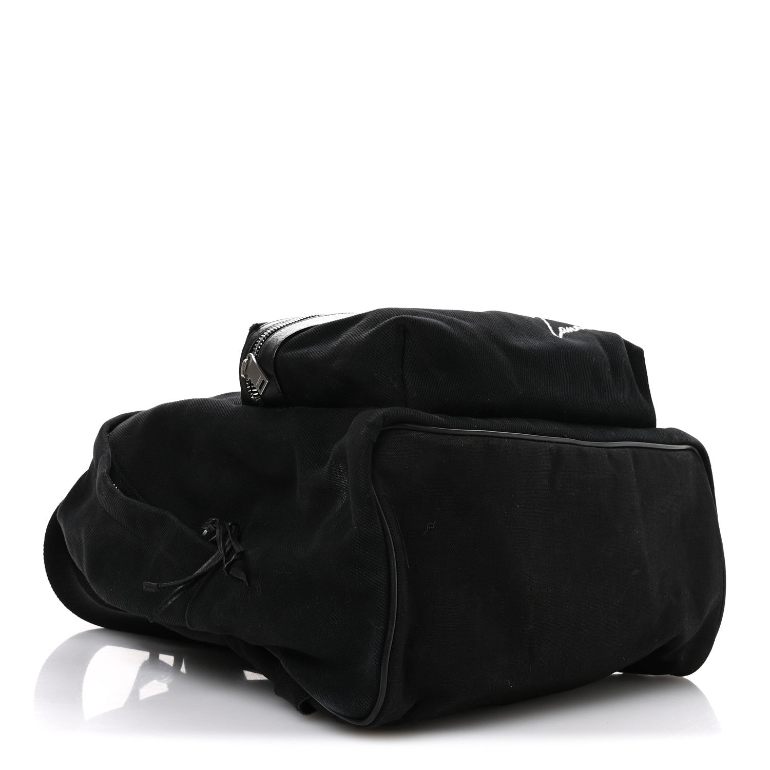 Canvas Signature Embroidered City Backpack Black