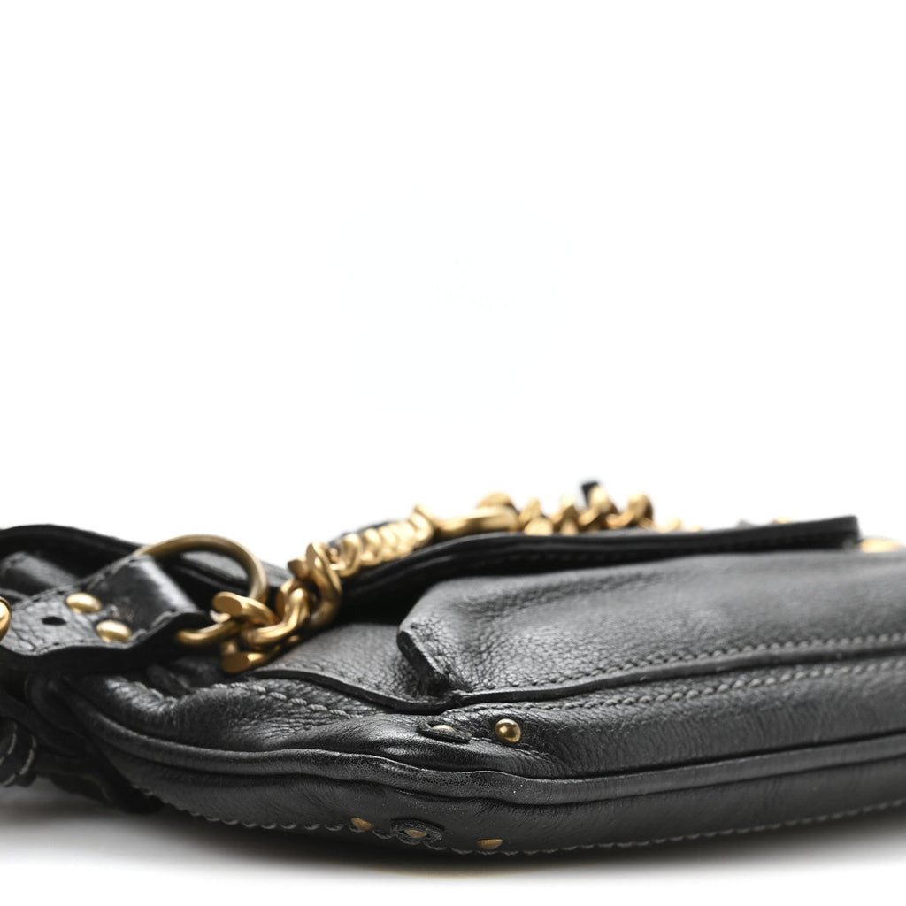 Calfskin Small Paddington Capsule Satchel Black