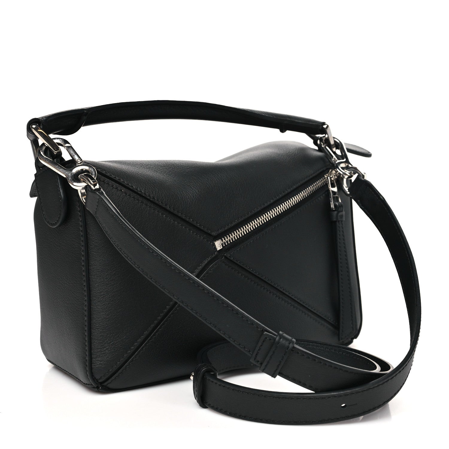 Calfskin Small Puzzle Bag Black