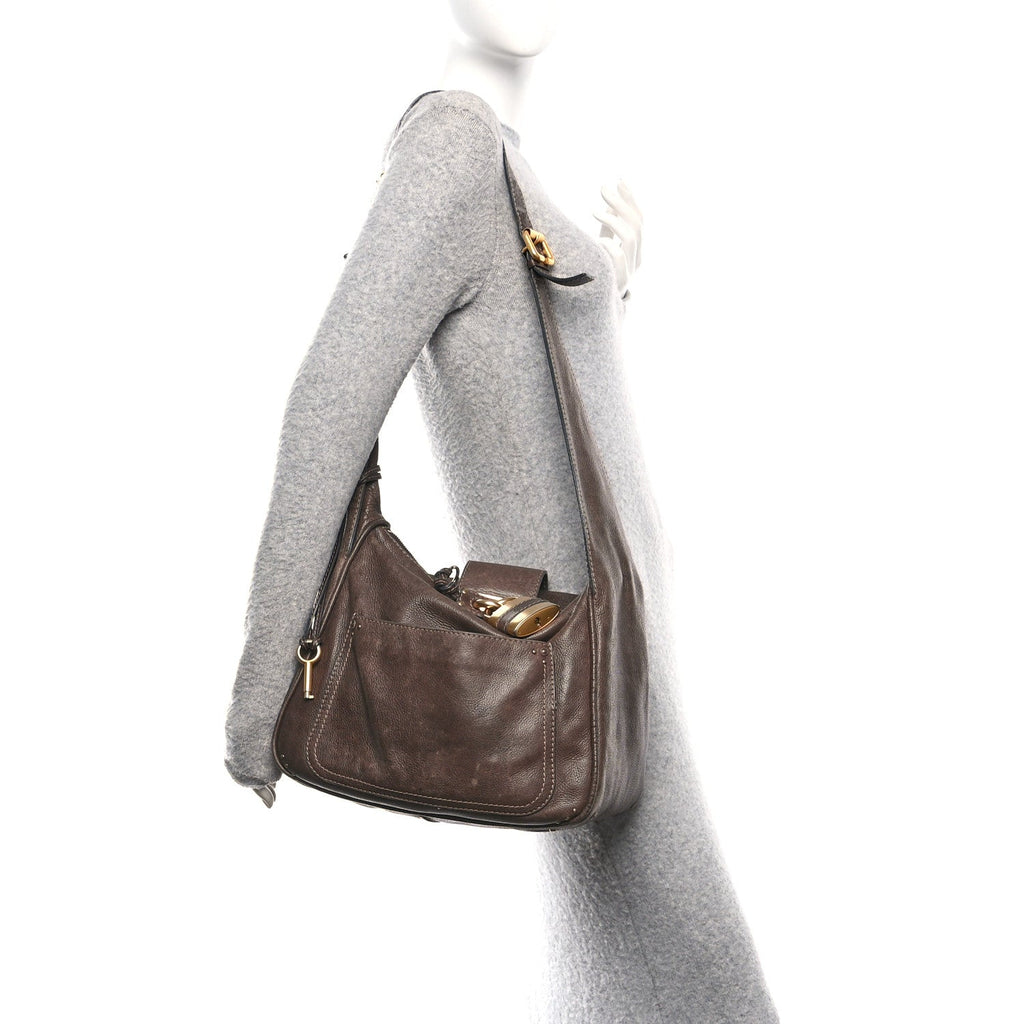 Calfskin Paddington Hobo Brown
