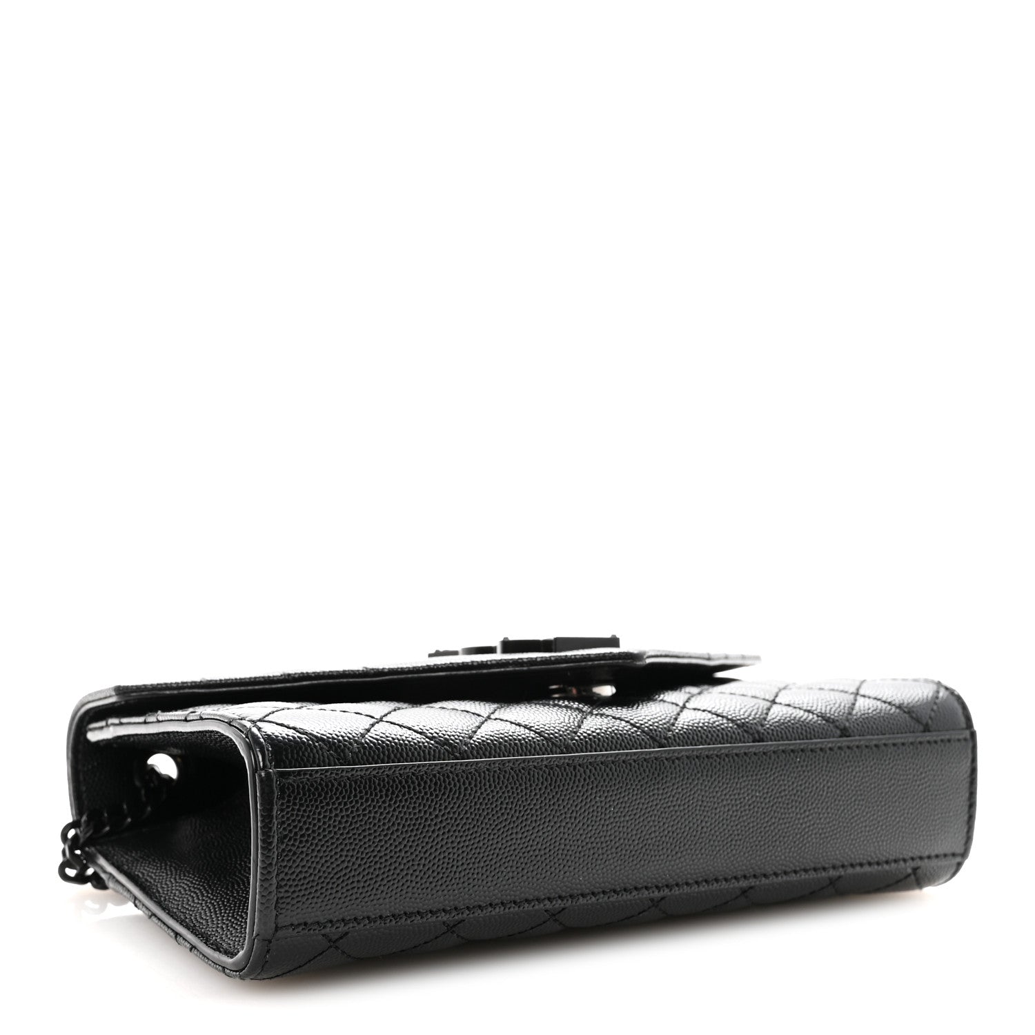 Grain De Poudre Textured Mixed Matelasse Triquilt Small Monogram Monochrome Satchel Black
