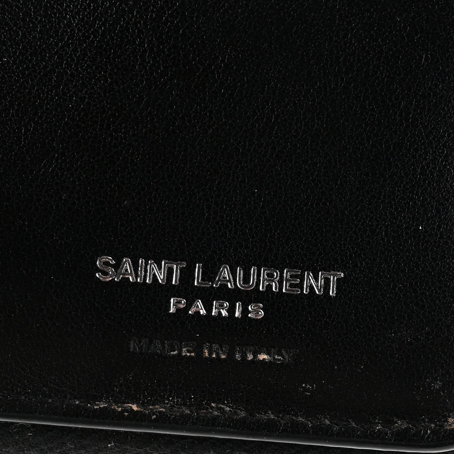 Calfskin Crocodile Embossed Monogram Compact Wallet Black