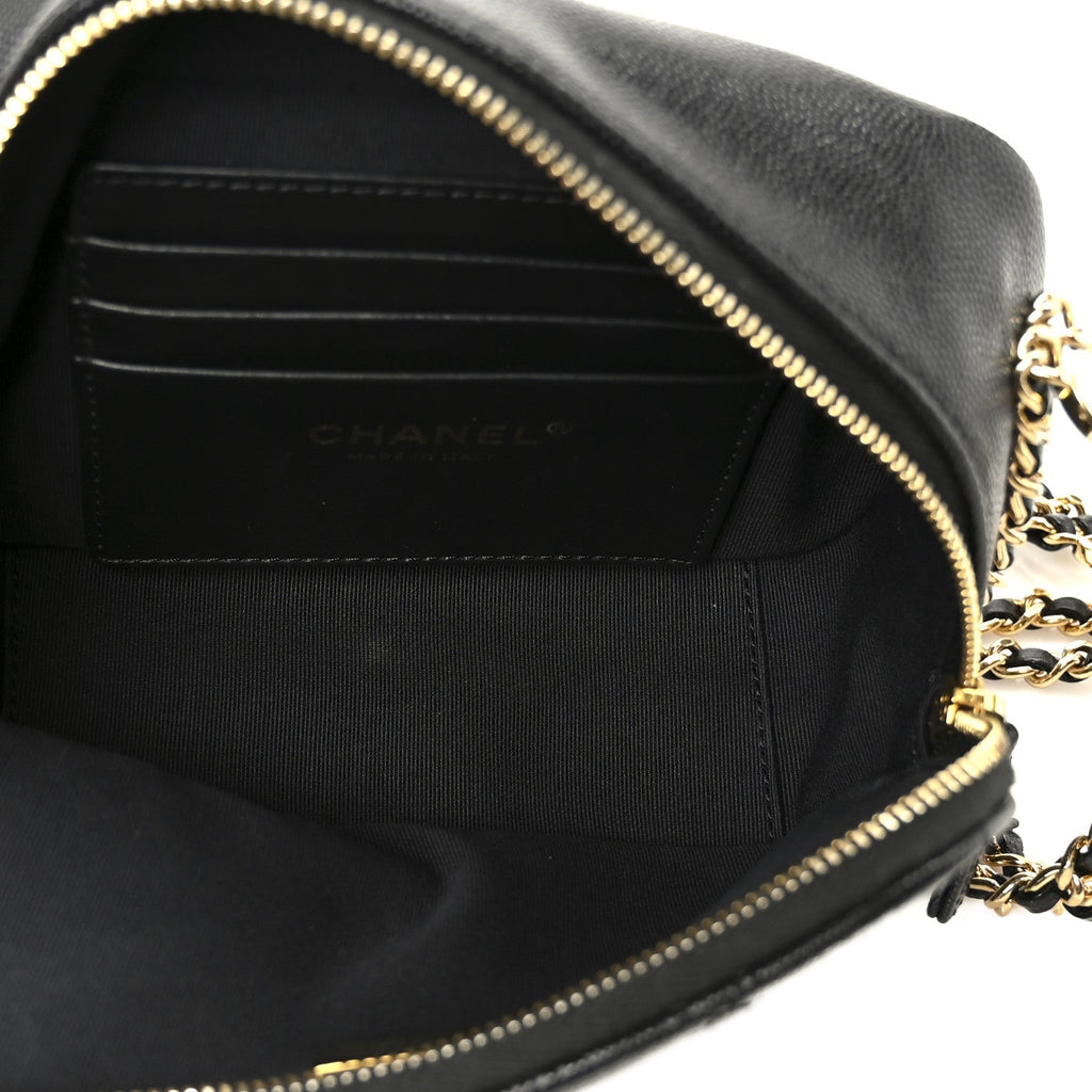 Caviar Quilted Mini CC You Camera Case Black