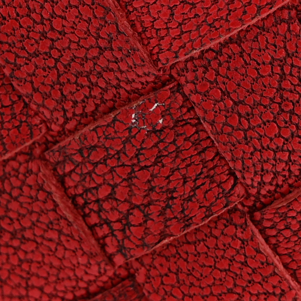 Nappa Intrecciato Zip Around Wallet Red