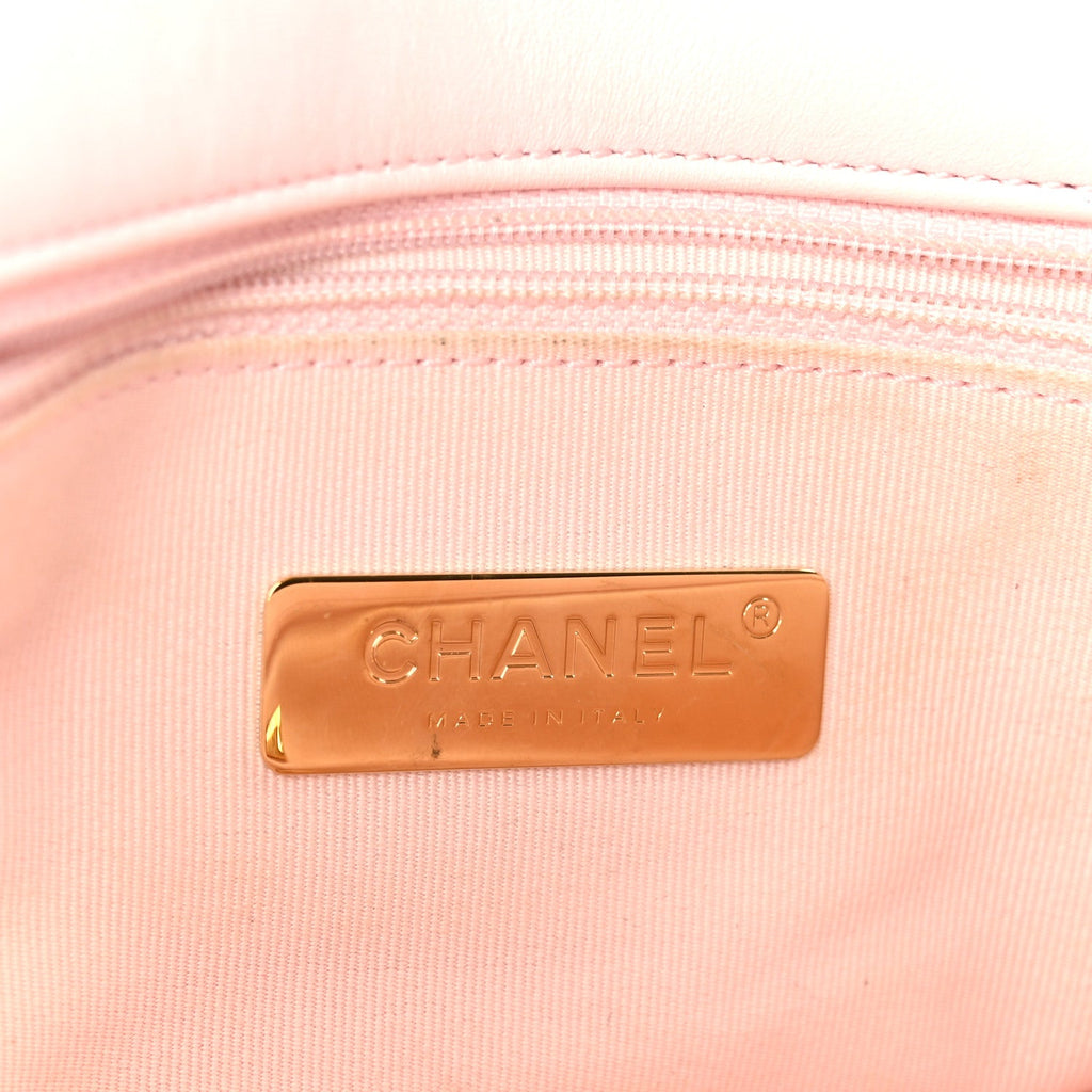 Lambskin Quilted Medium Chanel 19 Flap Light Pink