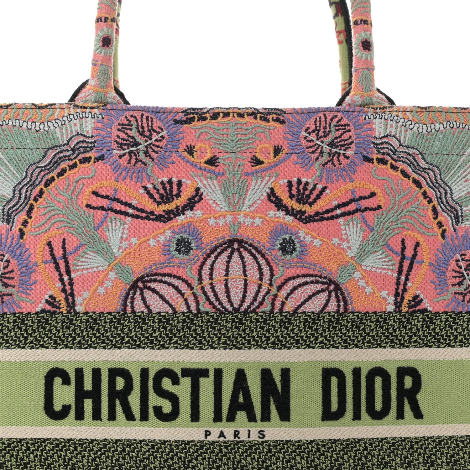 Canvas Embroidered Large In Lights Book Tote Multicolor