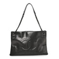 Iridescent Calfskin CC East West Shopping Tote Black