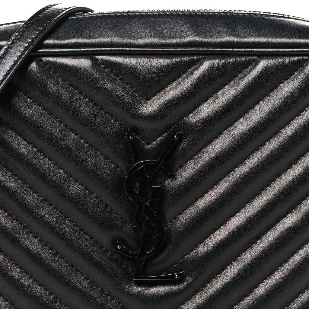 Calfskin Matelasse Monogram Monochrome Lou Camera Bag Black