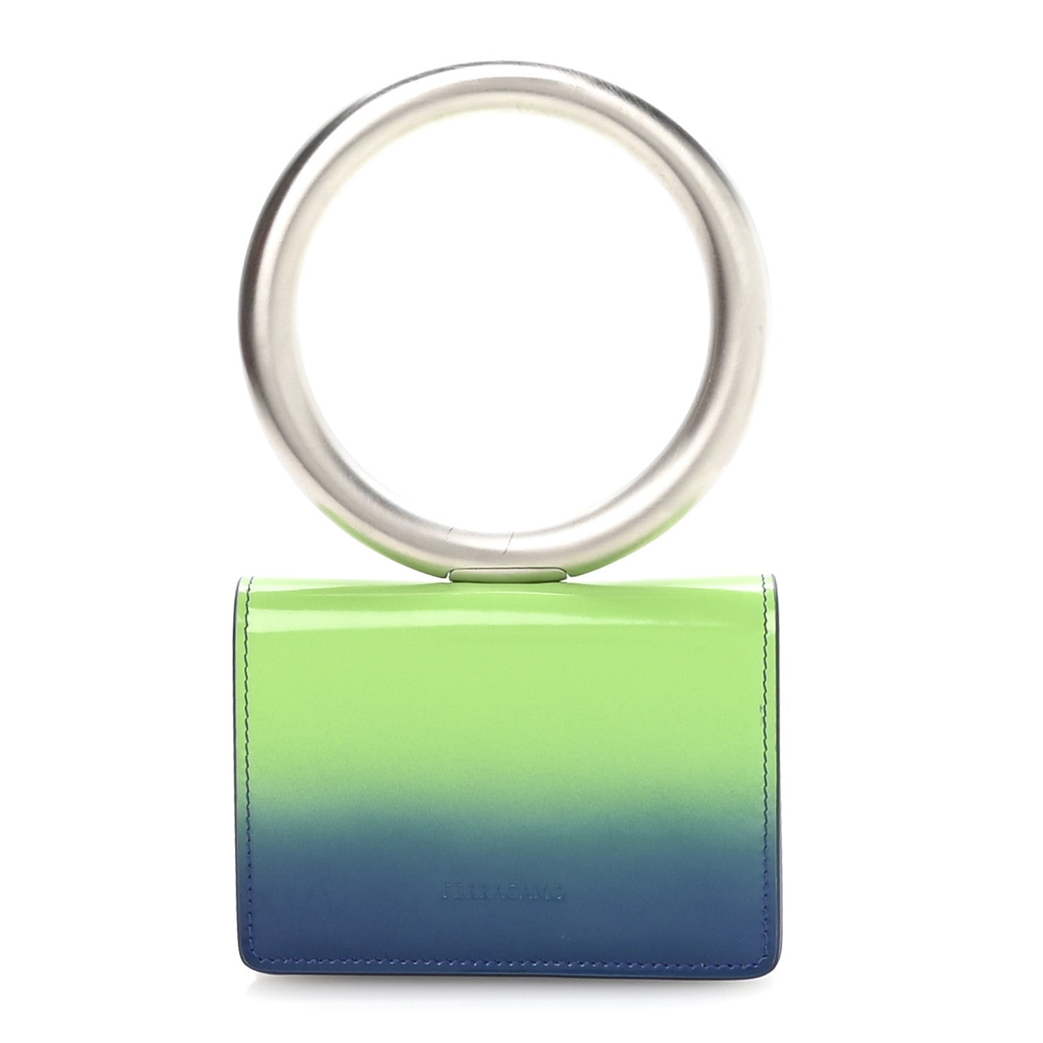 Smooth Airbrushed Calfskin Micro Pouch Lime Lapis