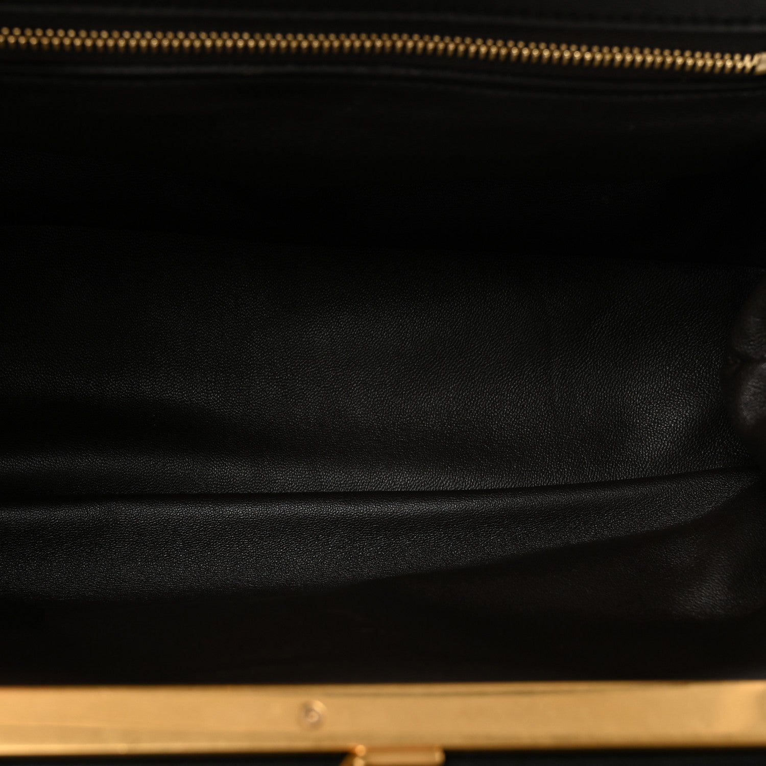 Smooth Calfskin Eyelet Small Top Handle Bag Black