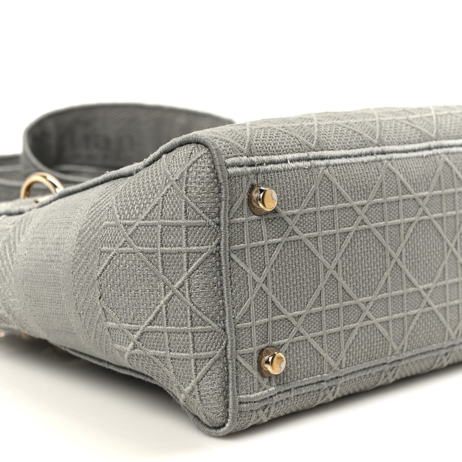 Canvas Embroidered Cannage Medium Lady D-Lite Gray