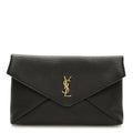 Grained Lambskin Large Cassandre Envelope Pouch Light Musk