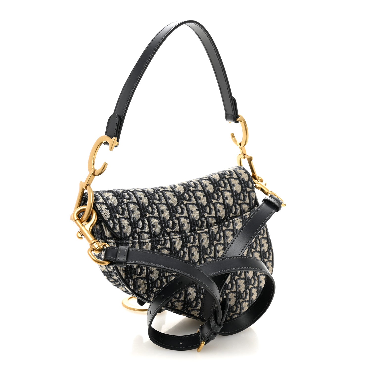 Oblique Saddle Bag With Strap Blue