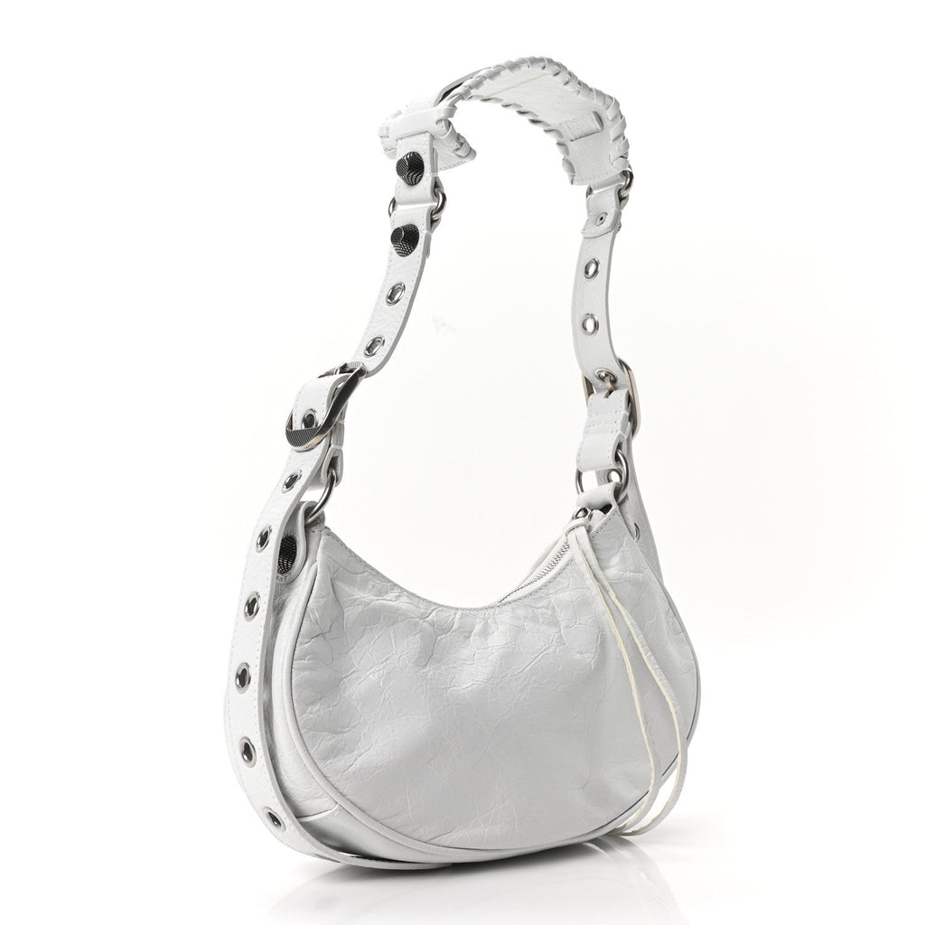 Agneau Arena Lunar New Year Graffiti Logo Le Cagole Shoulder Bag XS Optic White