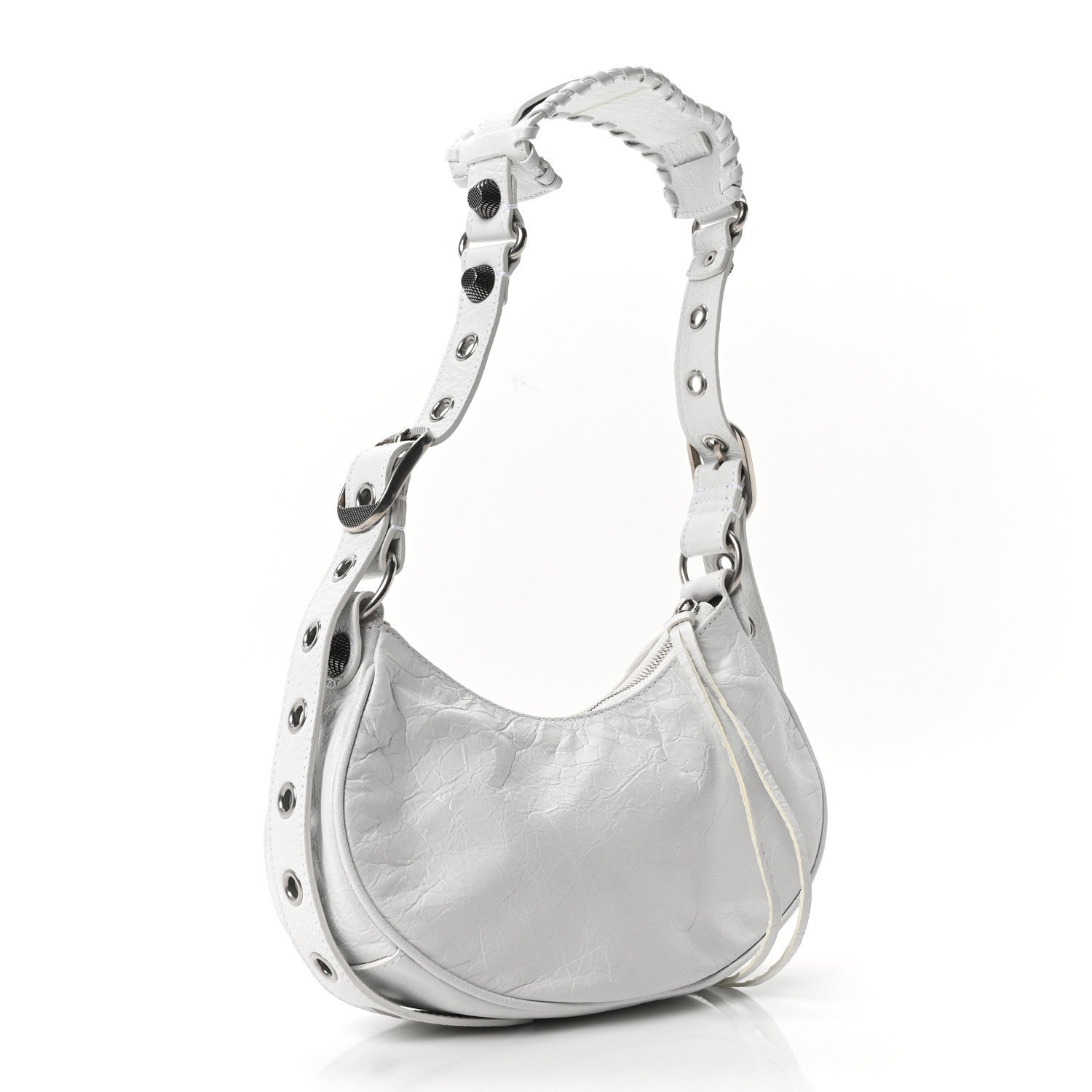 Agneau Arena Lunar New Year Graffiti Logo Le Cagole Shoulder Bag XS Optic White