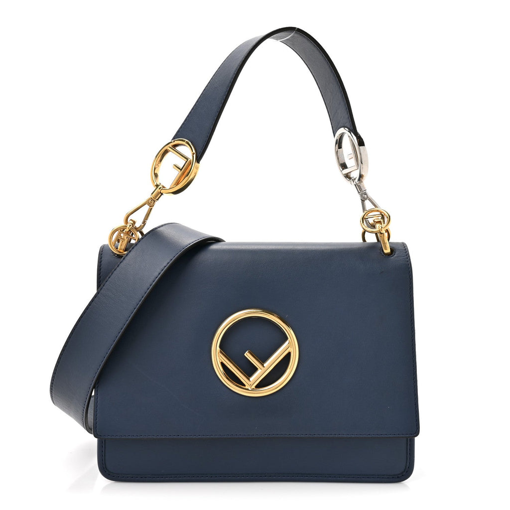 Vitello Century Opaco F is Fendi Kan I Shoulder Bag Blu Scuro