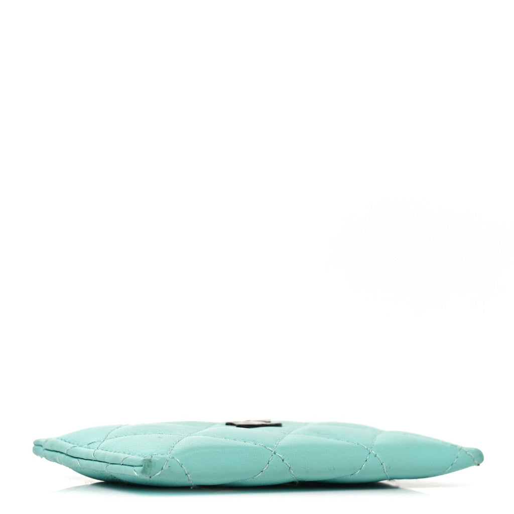 Lambskin Quilted  Holder Turquoise