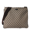 GG Supreme Monogram Medium Flat Messenger Bag Dark Brown
