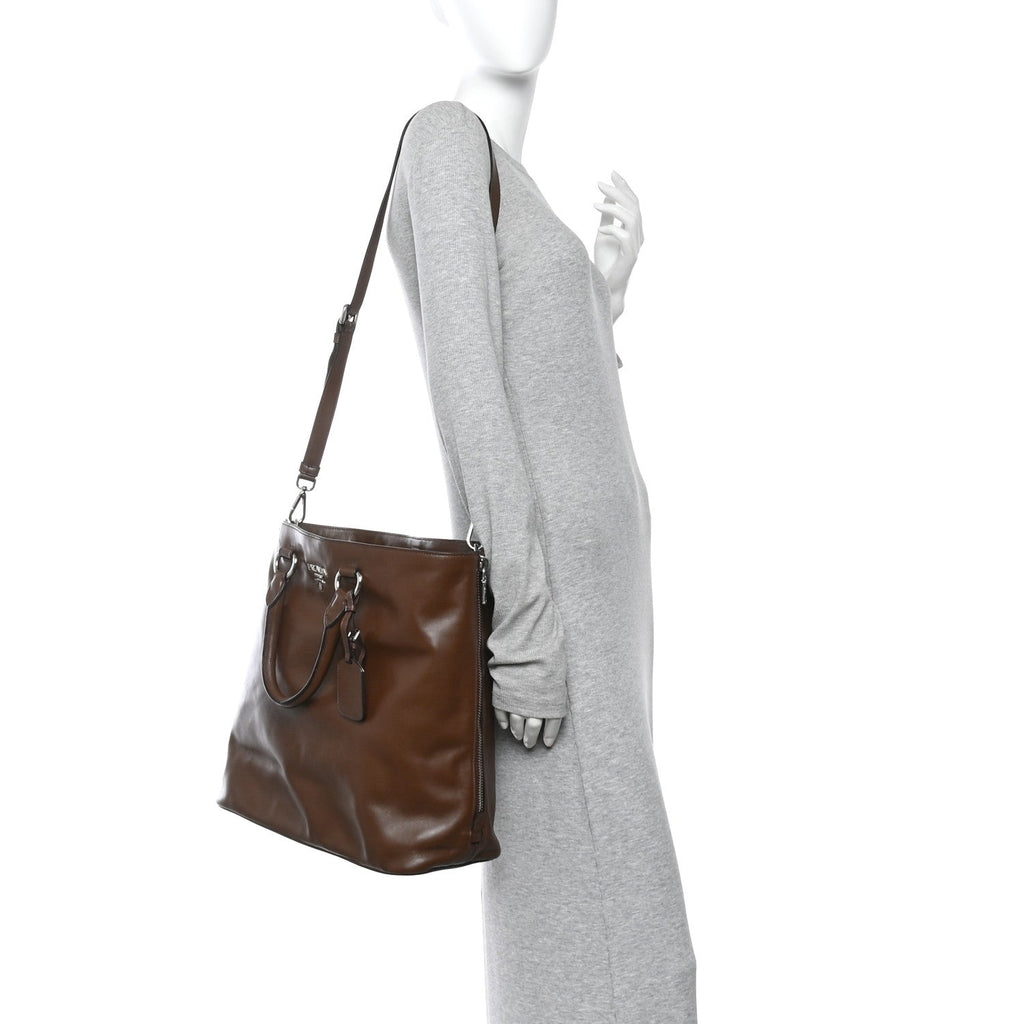 Soft Calf Shopping Tote Palissandro