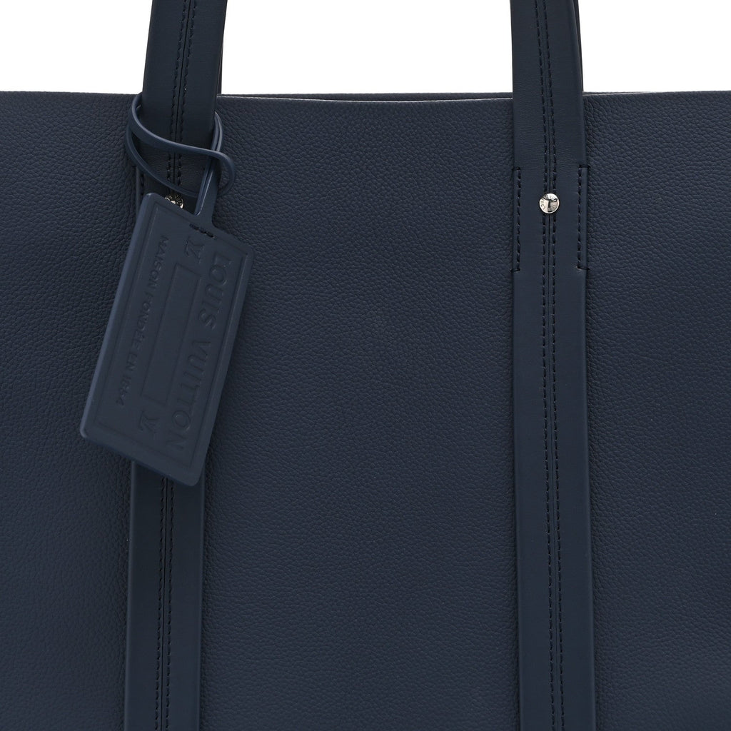 Grained Calfskin LV Aerogram Tote Navy