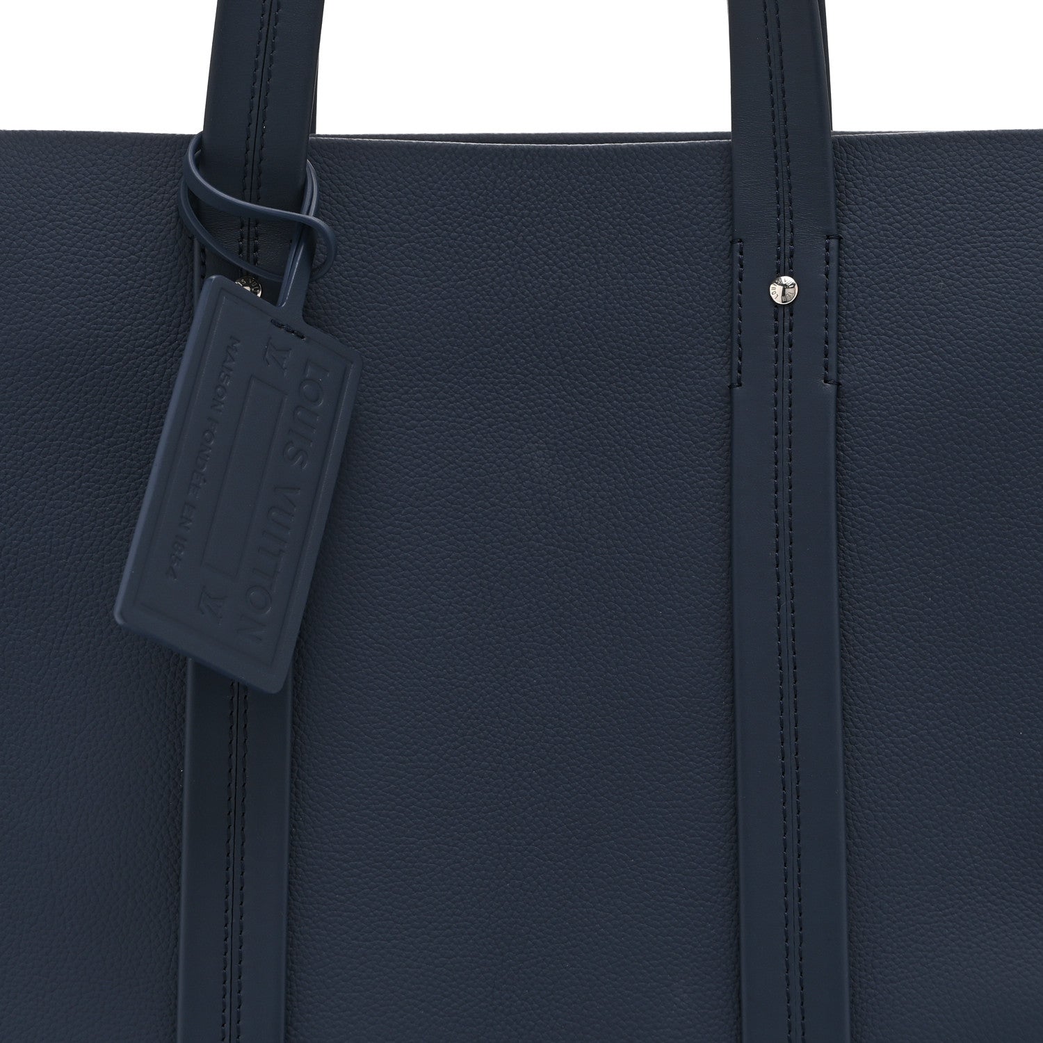 Grained Calfskin LV Aerogram Tote Navy