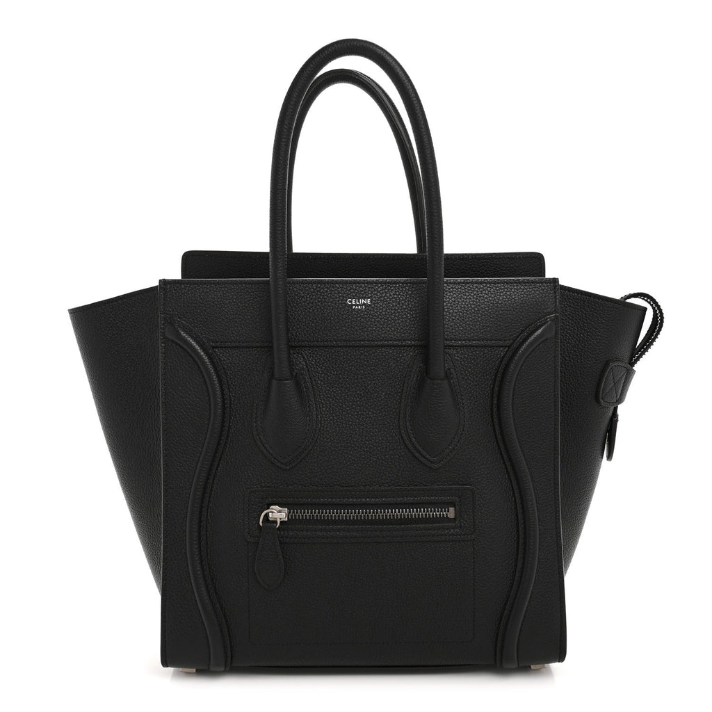 Drummed Calfskin Micro Luggage Black