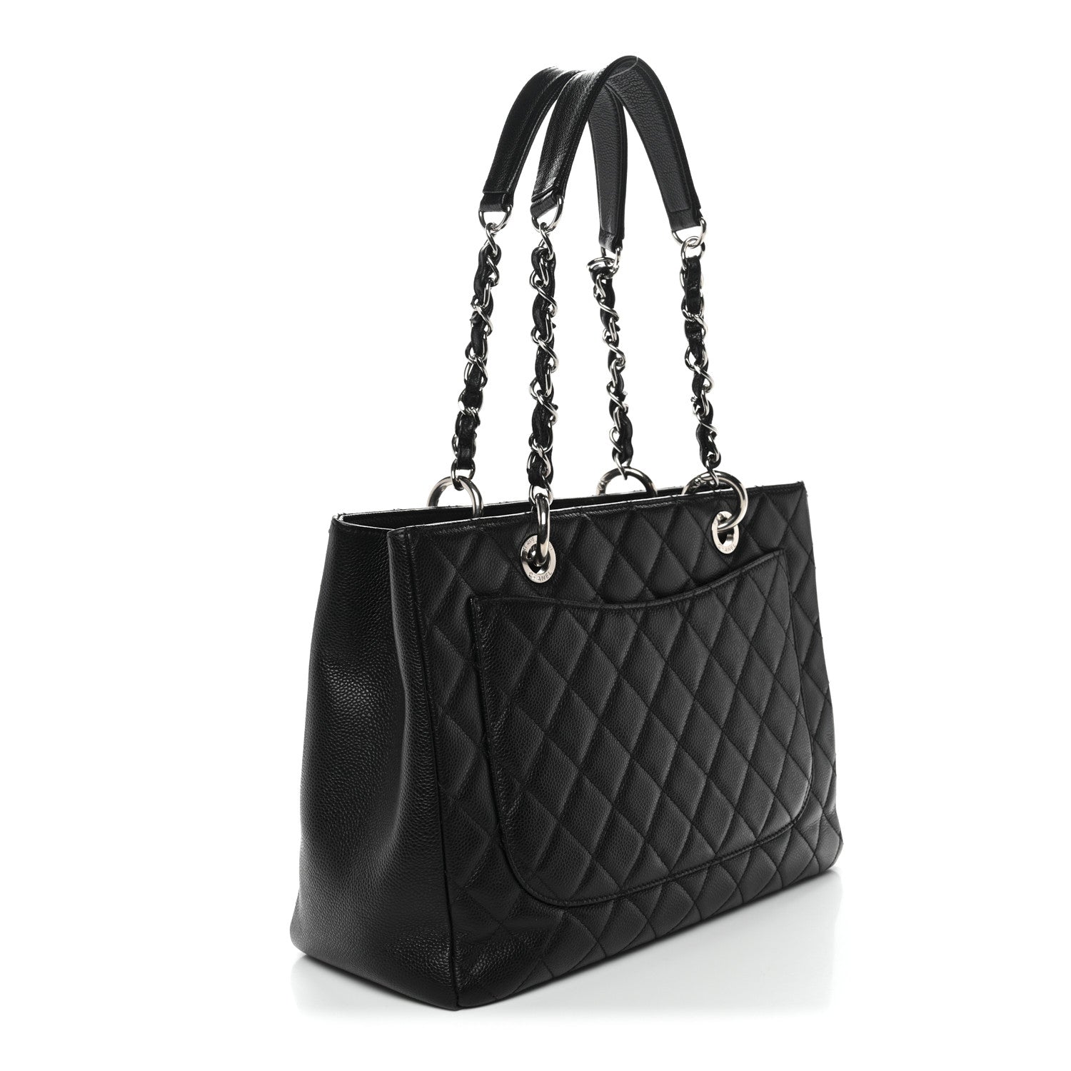 Caviar Quilted Grand Shopping Tote GST Black