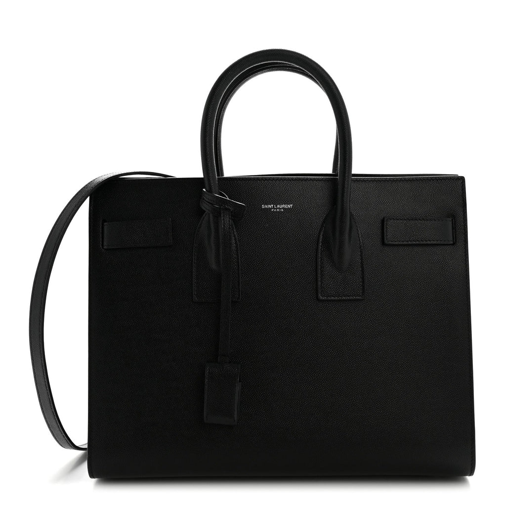 Grained Calfskin Small Sac De Jour Black