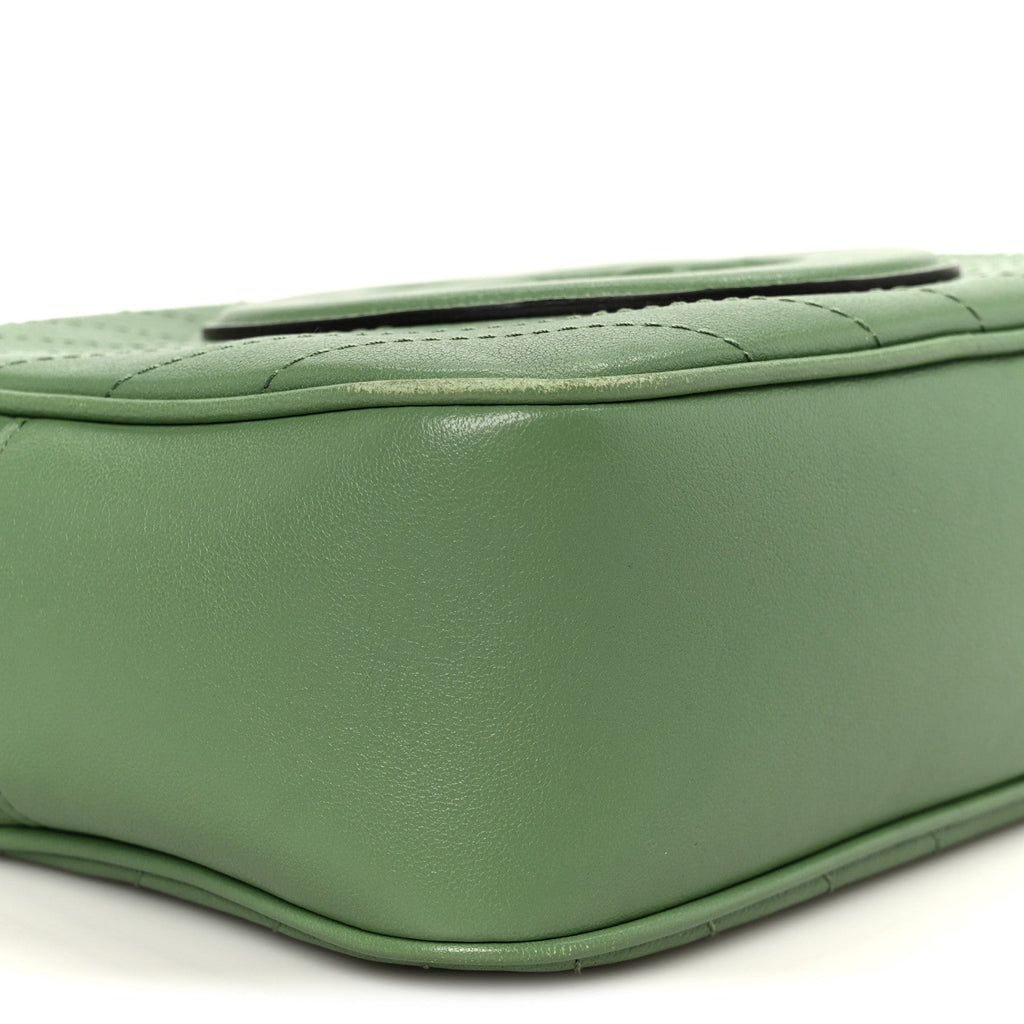 Sakai Be Green Calfskin Diagonal Stitched Small Blondie Shoulder Bag Light Green