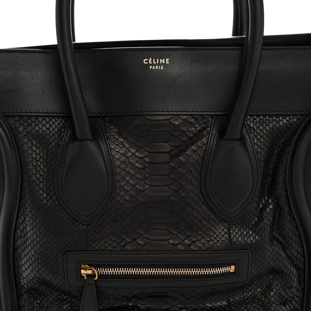 Snakeskin Large Luggage Black